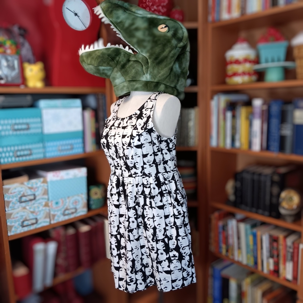 Modcloth Folter "Famous Faces" Black and White Pop Art Dress - Picture 2 of 11